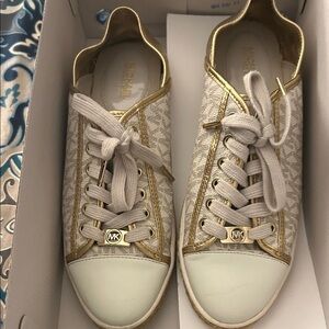 Michael Kors Gold and Cream Women's Sneakers